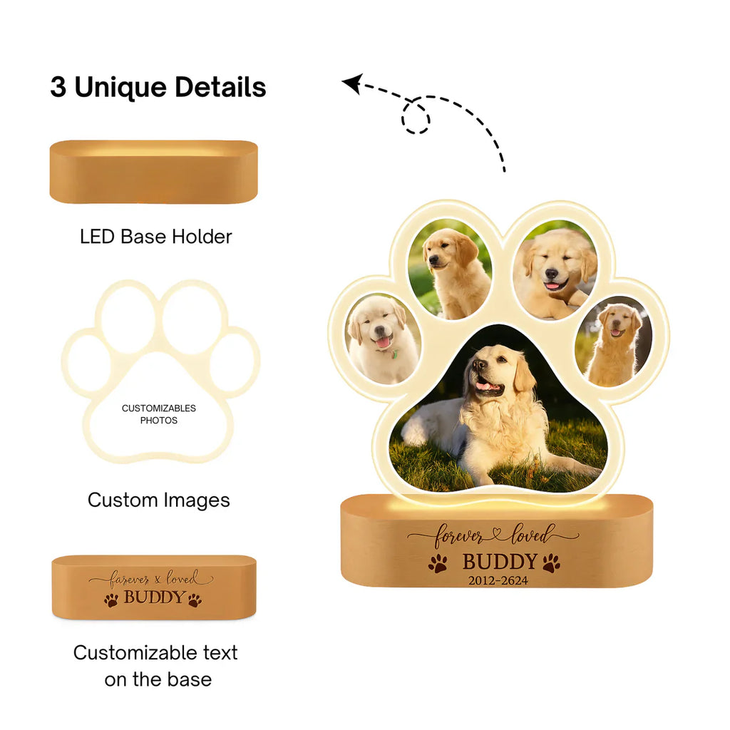 EternalPaws™ Personalized Pet Paw Lamp